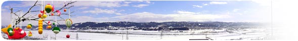 初春イメージ 新潟の雪景色と歳事装飾