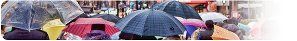 5月 ─ 雨模様の街信号待ちの人々 東京都新宿区